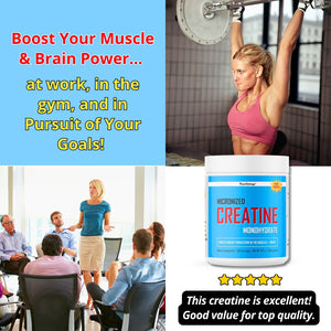 Pure Creatine Monohydrate Powder - Boost Muscle and Brain Power!
