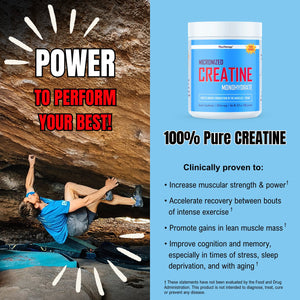 Pure Creatine Monohydrate Powder - Boost Muscle and Brain Power!