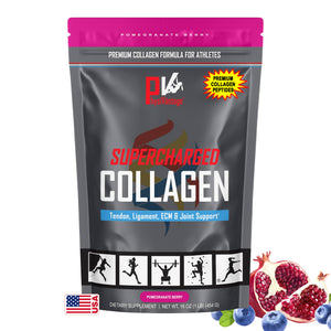 Supercharged Collagen pomegranate flavor -  Tendon, Joint, Bone and Skin Support.