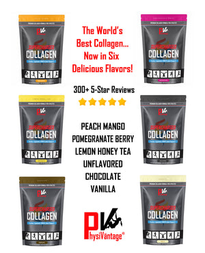 six delicious flavors of Supercharged Collagen peptides