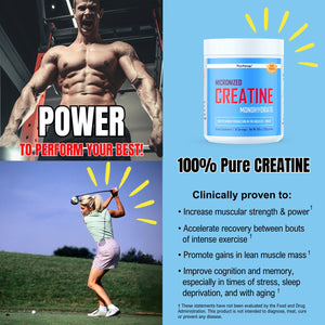 Pure Creatine Monohydrate Powder - Boost Muscle and Brain Power!